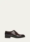 Santoni Leather Wholecut Lace-up Shoes In Dark Brown