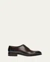 Santoni Man Lace-up Shoes Cocoa Size 9 Leather In Dark Brown/blue