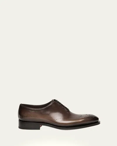 Santoni Men's Kaj Brogue Leather Oxfords In Brown