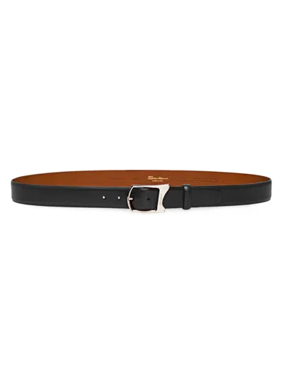 Santoni Men's Leather Belt In Black