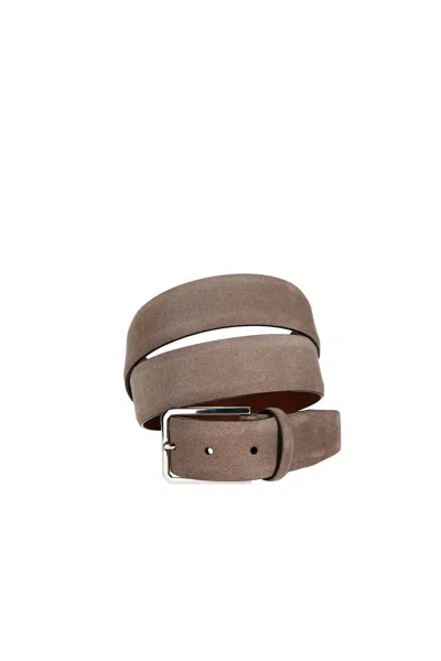 Santoni Men's Leather Belt - Fw25 Collection In Brown