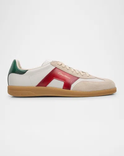 SANTONI MEN'S OLYMPIC LEATHER LOW-TOP SNEAKERS