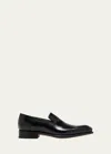 Santoni Brody Loafers In Black Patent Leather In Black