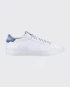 Santoni Men's Part Bicolor Leather Low-top Sneakers In White