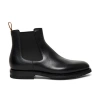Santoni Elastic-panel Leather Boots In Black