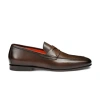 Santoni Man Loafers Brown Size 10.5 Leather In Dark Brown