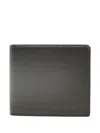 Santoni Mini Leather Wallet For Men In Gray