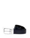 Santoni Adjustable Reversible Belt With Length Options In Blue/black