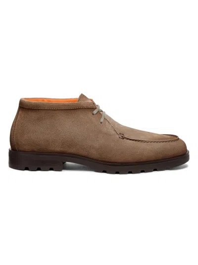 Santoni Men's Rock Suede Chukka Boots In Brown