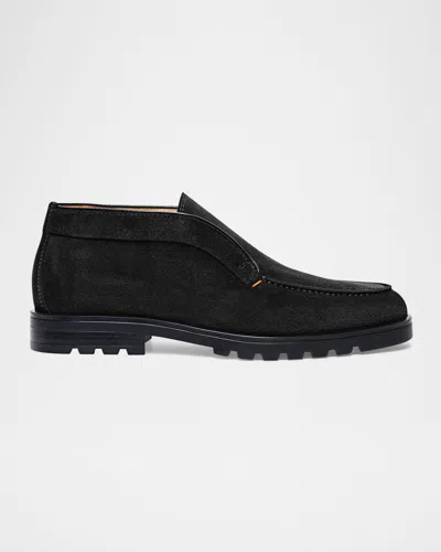SANTONI MEN'S ROCK SUEDE MOC-TOE CHUKKA BOOTS