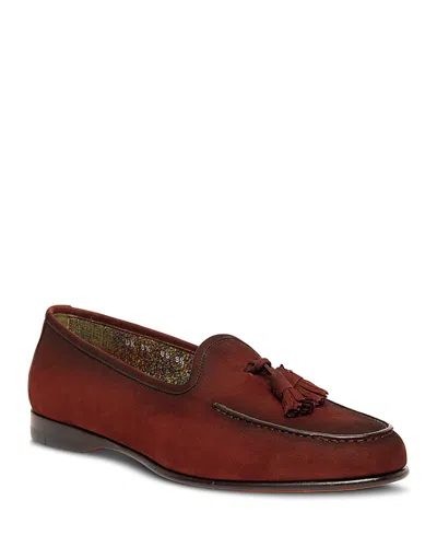 Santoni Men's Slip On Tassel Loafers - Exclusive In Dark Red