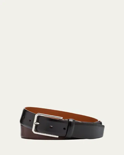 Santoni Men's Smooth Calfskin Belt In Black