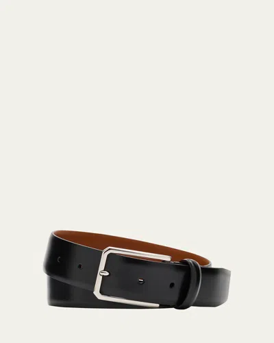 Santoni Men's Smooth Calfskin Belt In Black