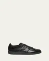 Santoni Men's Soft Burnished Calfskin Slip-on Sneakers In Black