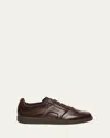 Santoni Men's Soft Burnished Calfskin Slip-on Sneakers In Brown