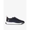 Santoni Mens Navy Innova Perforated Leather Low-top Trainers In Navy
