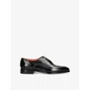 Santoni Man Lace-up Shoes Black Size 6 Soft Leather In Black