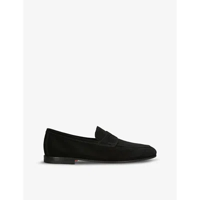 SANTONI MENS SANTONI CARLOS SUEDE PENNY LOAFERS