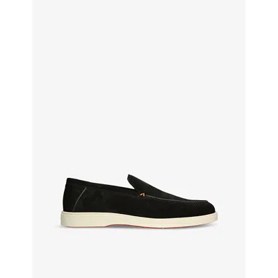 SANTONI MENS SANTONI DETROIT CONTRAST-SOLE SUEDE LOAFERS