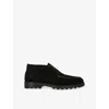 Santoni Midnight Bue Suede Desert Slip-ons In Black