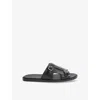 Santoni Crocodile Monk Sandals In Black