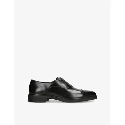 SANTONI MENS BLACK EASY LEATHER OXFORD SHOES EUR 43 / 9 UK