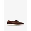 Santoni Detroit Suede Loafer Contrast Sole In Brown