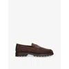 Santoni Mens Detroit Roccia Suede Loafers Dark Brown In Multi