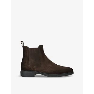 SANTONI MENS SANTONI EASY FLAT SUEDE CHELSEA BOOTS