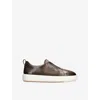 Santoni Mens Clean Icon Victory Leather Low-top Trainers Grey In Gray