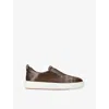 Santoni Mens Clean Icon Victory Leather Low-top Trainers Grey In Multi