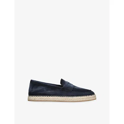Santoni Suede Espadrilles In Blue