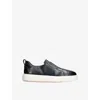 Santoni Mens Navy Clean Icon Victory Leather Low-top Trainers Eur 42 / 8 Uk In Black