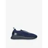 Santoni Low Top Sneakers Contrast Trim In Blue