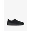 Santoni Man Sneakers Lead Size 8.5 Leather In Navy