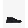 Santoni Mens Navy Detroit Chunky-sole Suede Loafers In Navy