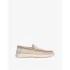 Santoni Mens Grey Mid Detroit Contrast-sole Suede Loafers In Grey Mid