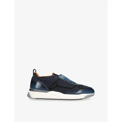 Santoni Tech-knit Innova Sneakers In Blue