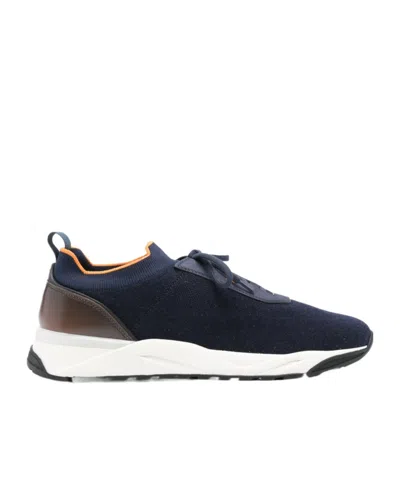 Santoni Mesh Sneakers In Blue