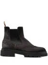 Santoni Side Elasticated-panel Ankle Boots In Gray