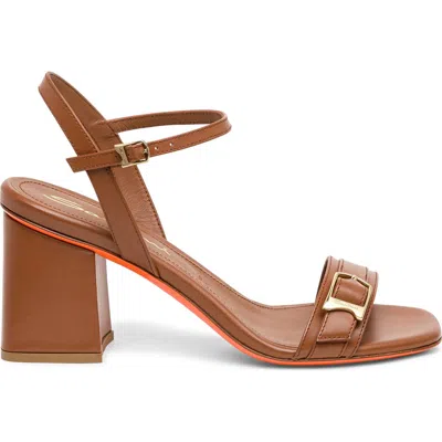 Santoni Mid-heel Sandal In Light Brown