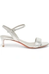 Santoni Mid-heel Sandal In Silver