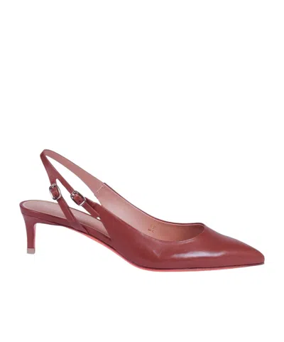 Santoni Mid-heel Slingback Pumps In Red