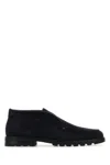 Santoni Midnight Bue Suede Desert Slip-ons