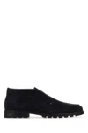 Santoni Midnight Bue Suede Desert Slip-ons