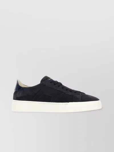 Santoni Midnight Suede Low-top Sneakers In Blue