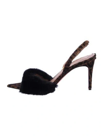 Pre-owned Santoni Mink Slingback Sandals In Blue