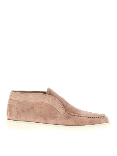Santoni Andvari Leather Loafers In Pink