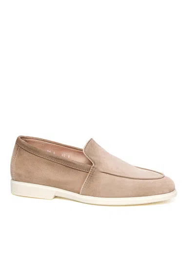 SANTONI BEIGE SUEDE LOAFERS