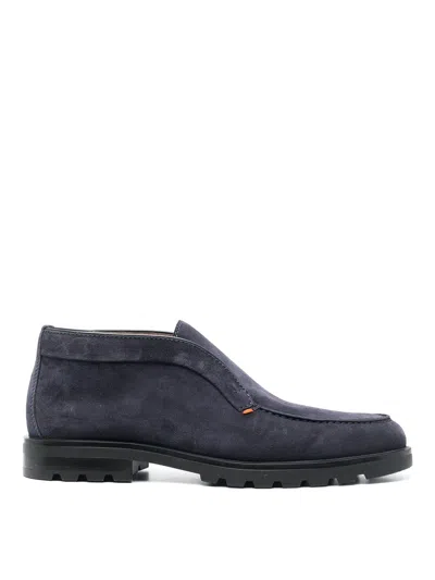 Santoni Digits Loafers In Blue